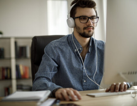Young man working